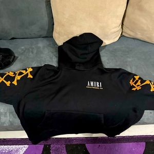 I am selling a amiri hoodie I wore it twice but due to the gym I have out grown